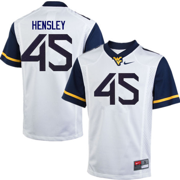 Men #45 Adam Hensley West Virginia Mountaineers College Football Jerseys Sale-White